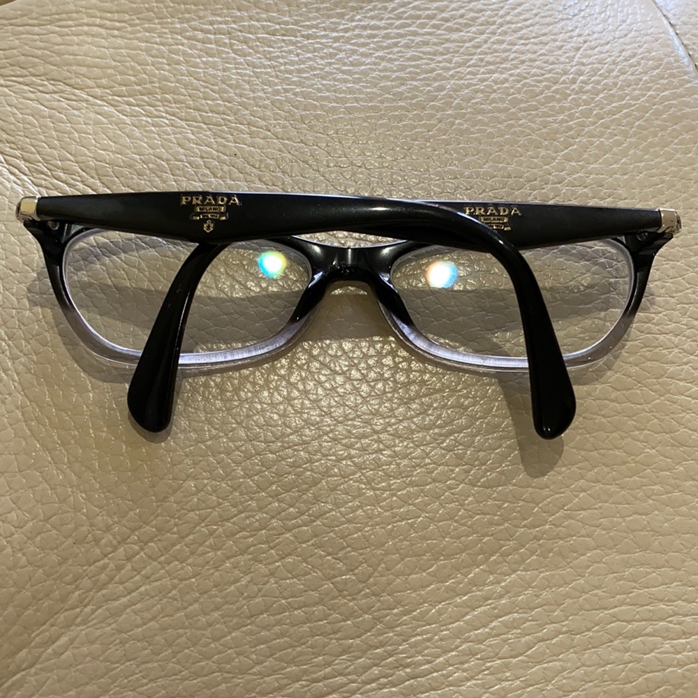 PRADA Swing 15PV Eyeglasses ZYY1O1 - Women Black Irregular prescription LIKE NEW